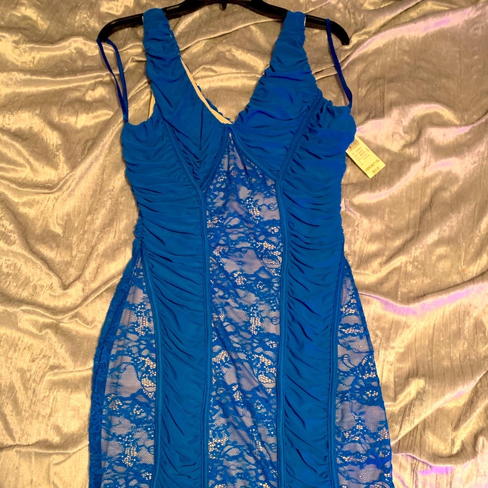 Arden B Lace & Chiffon Bodycon Dress